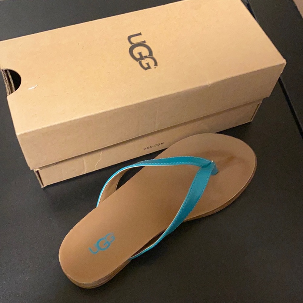 Size 3 ugg sandals, teal, brand new